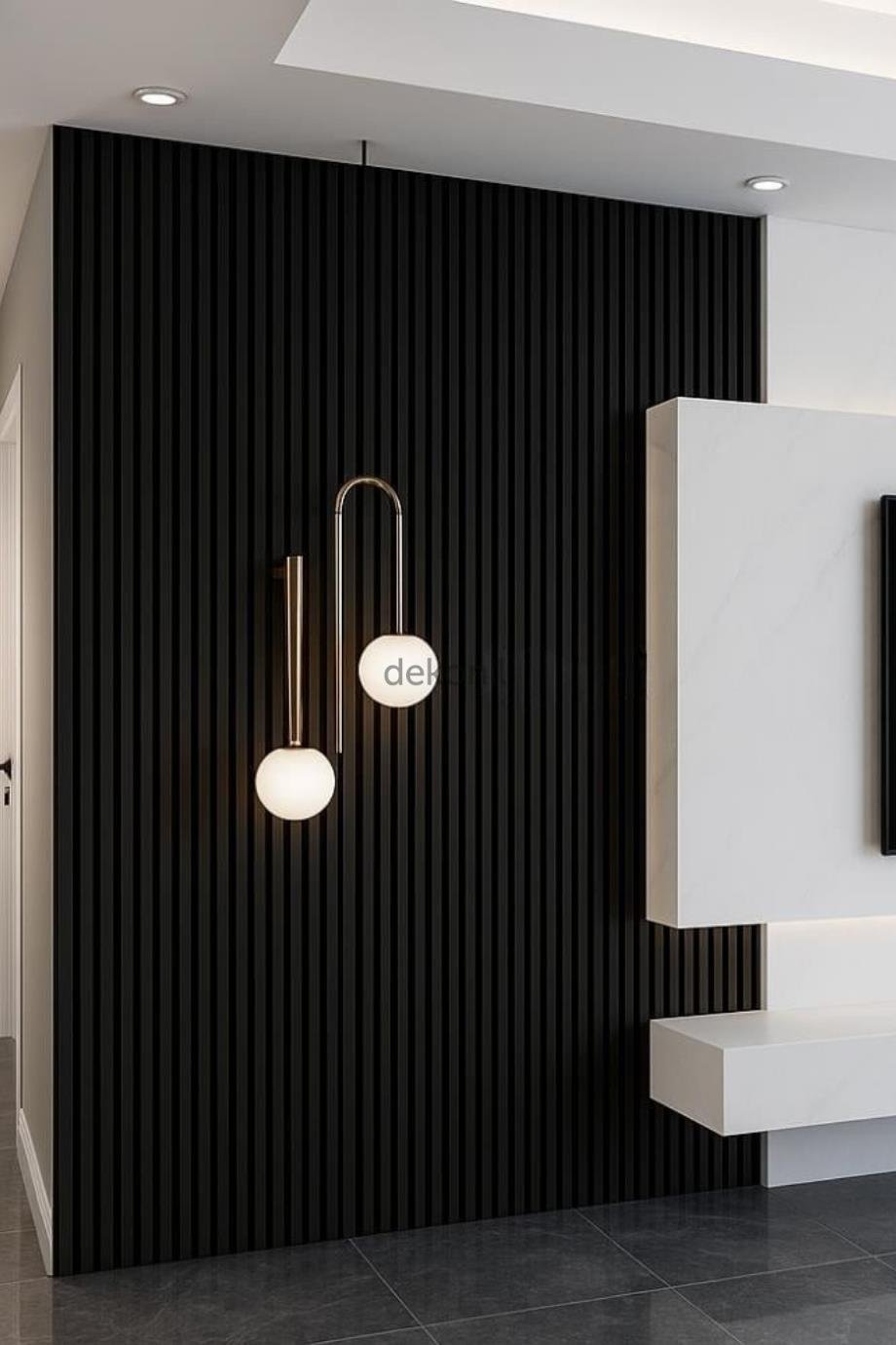 Siyah Duvar ve Tavan Lambri 12cm