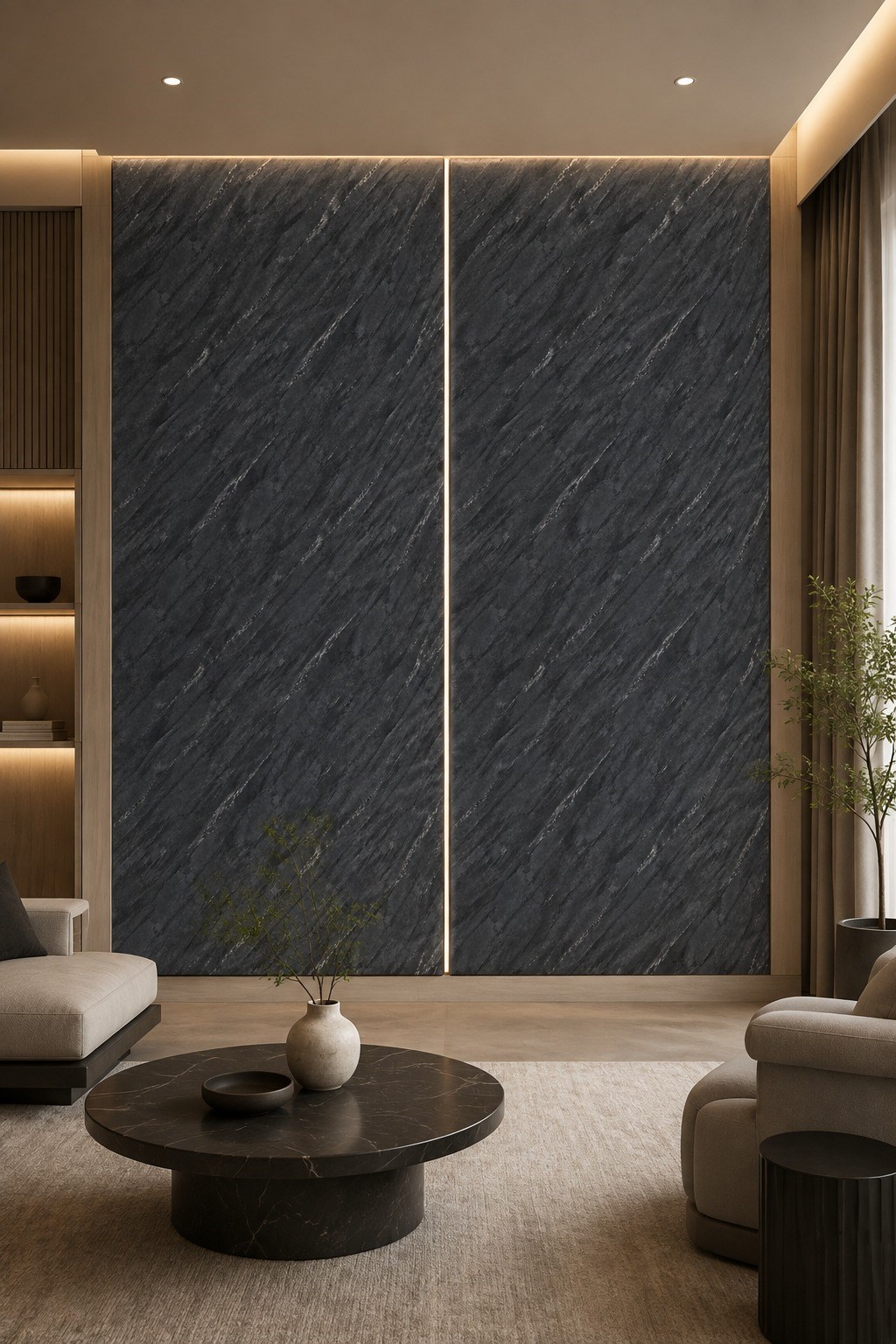 Siyah Ek Ledli Alüminyum Profil 270 cm – Bambu ve PVC Foam Duvar Paneli Uyumlu