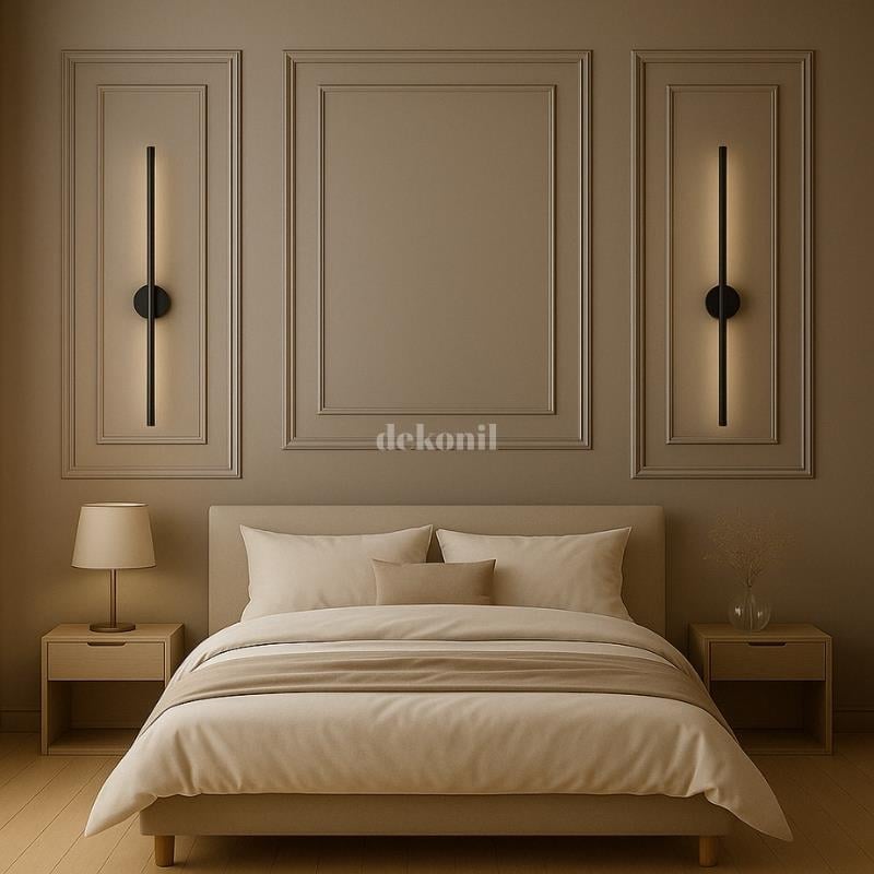 Siyah Lindis Şarjlı Kablosuz LED Aplik