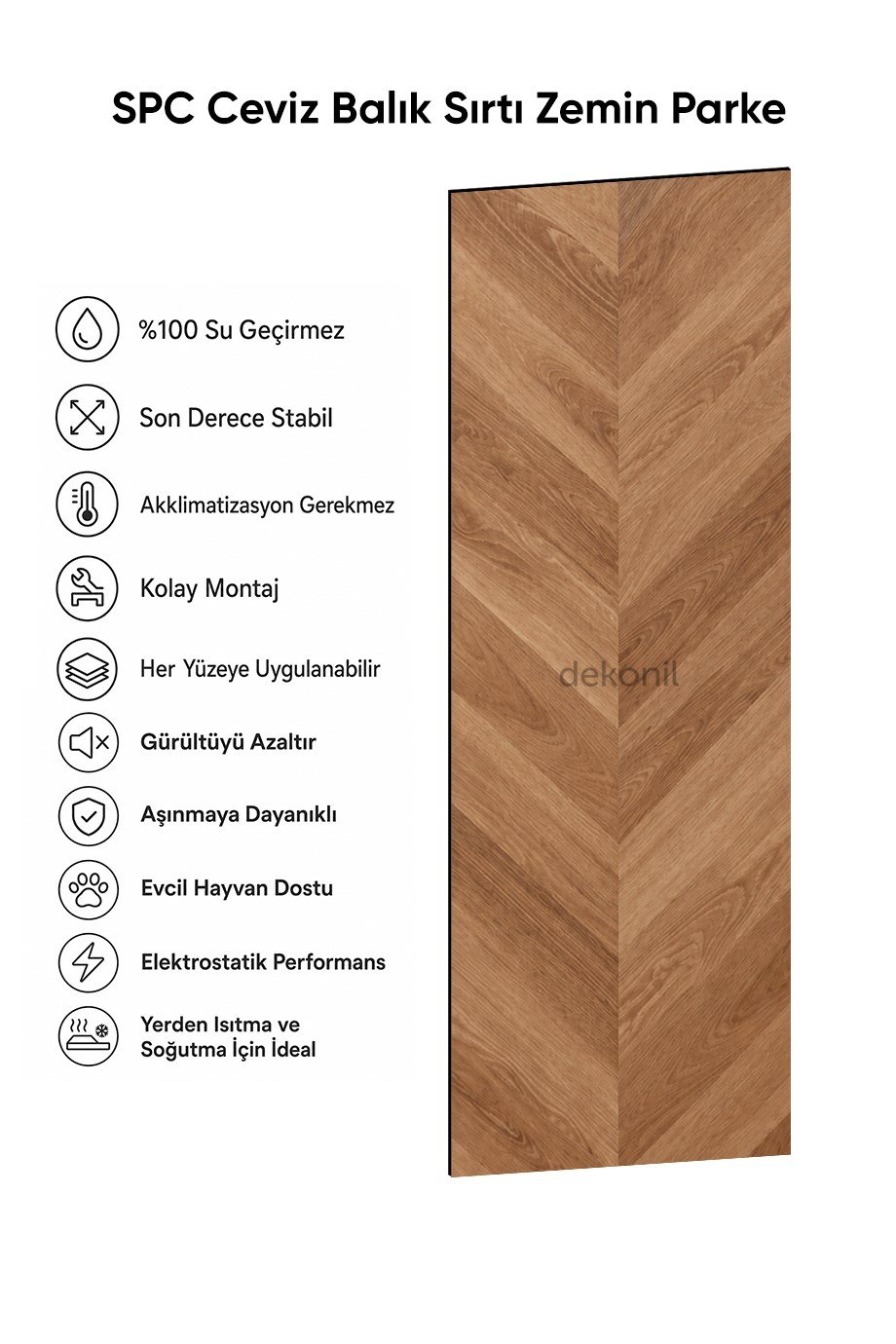 SPC Ceviz Balık Sırtı Zemin Parke – 30,5*120 cm 5mm 1 m²
