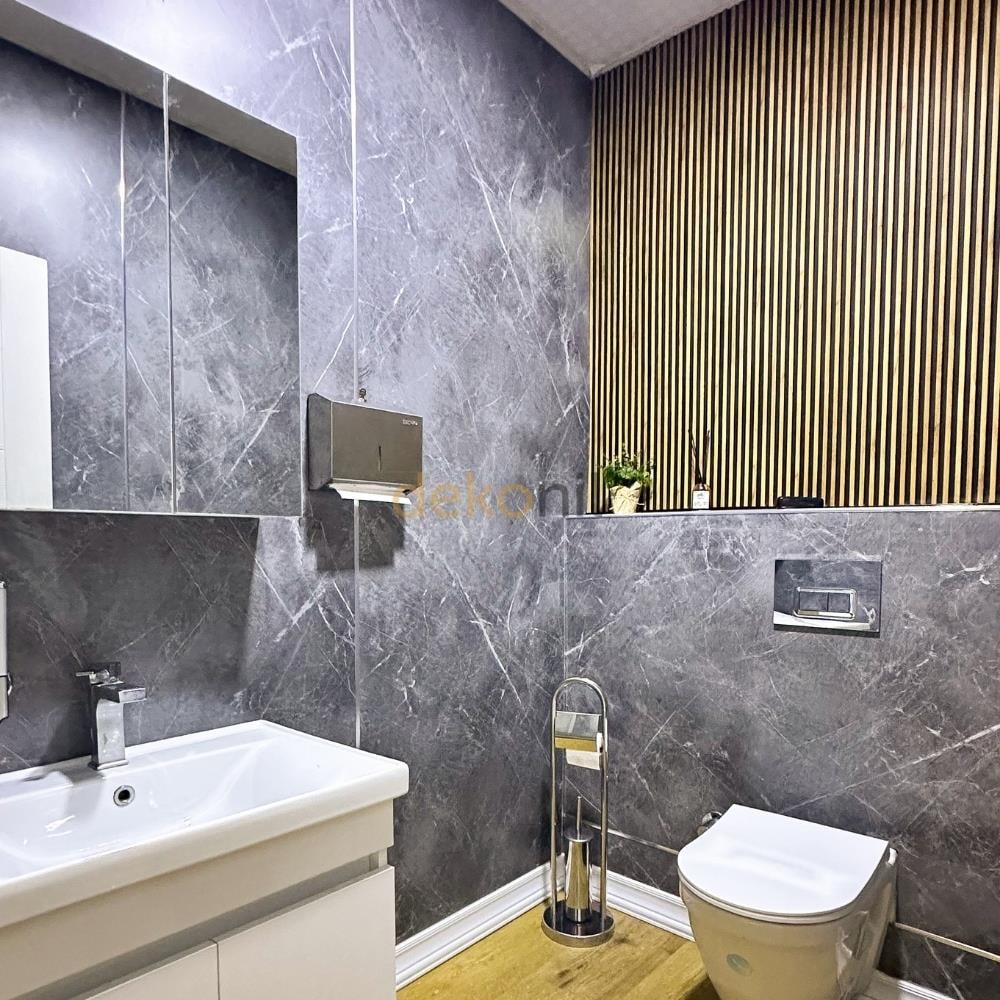 SPC Duvar Paneli Gri - Beyaz Mermer Desenli 96,5*280 cm (2,70 m²)