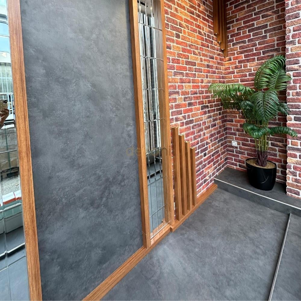 SPC Duvar Paneli Koyu Gri Beton Desenli 96,5*280 cm (2,70 m²)