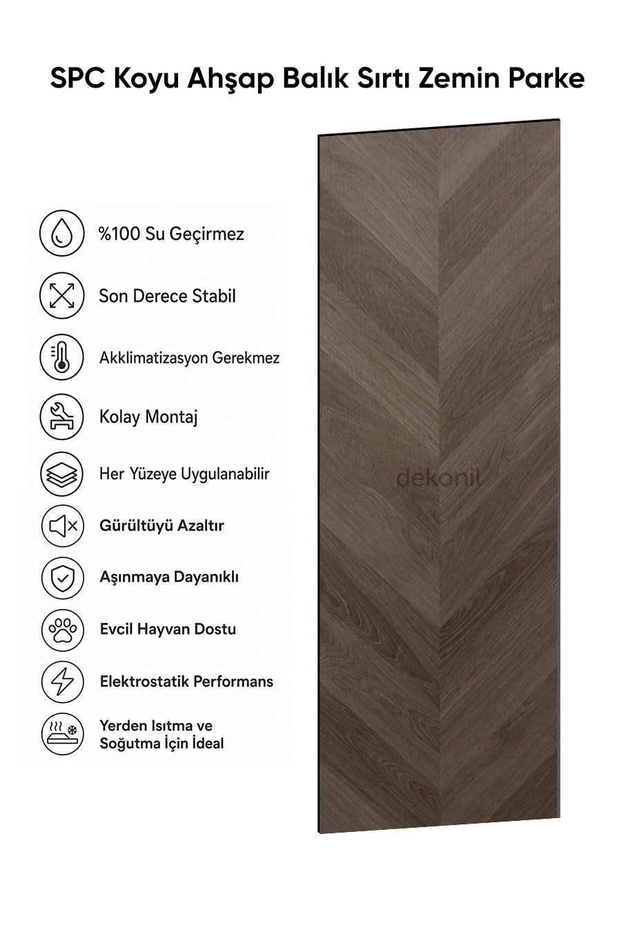 SPC Koyu Ahşap Balık Sırtı Zemin Parke – 30,5*120 cm 5mm 1 m²