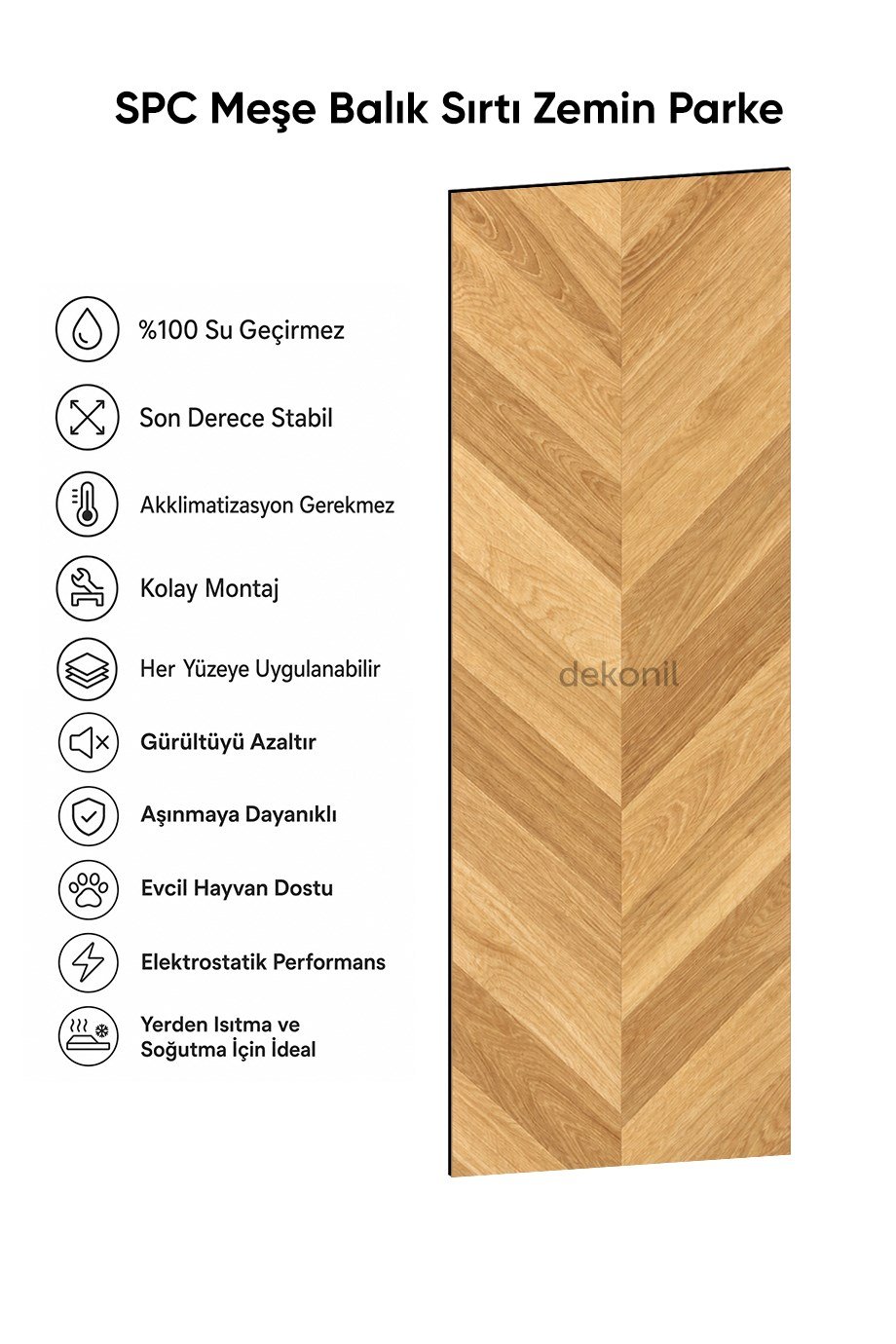 SPC Meşe Balık Sırtı Zemin Parke – 30,5*120 cm 5mm 1 m²