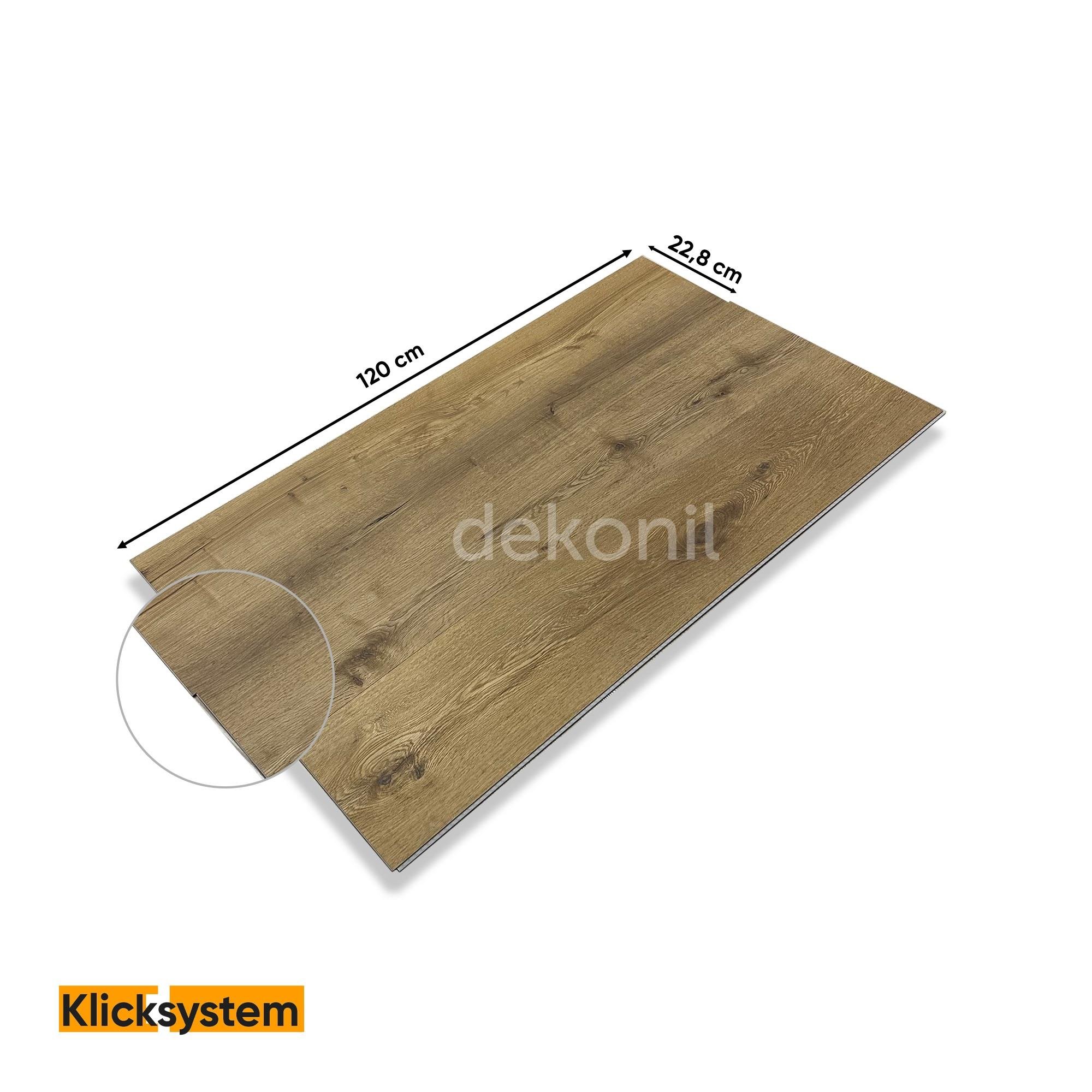 SPC Parke Doğal Meşe Desenli – Su Geçirmez Zemin Paneli 22,8*120 cm (Paket: 9 Adet / 2,50 m²)