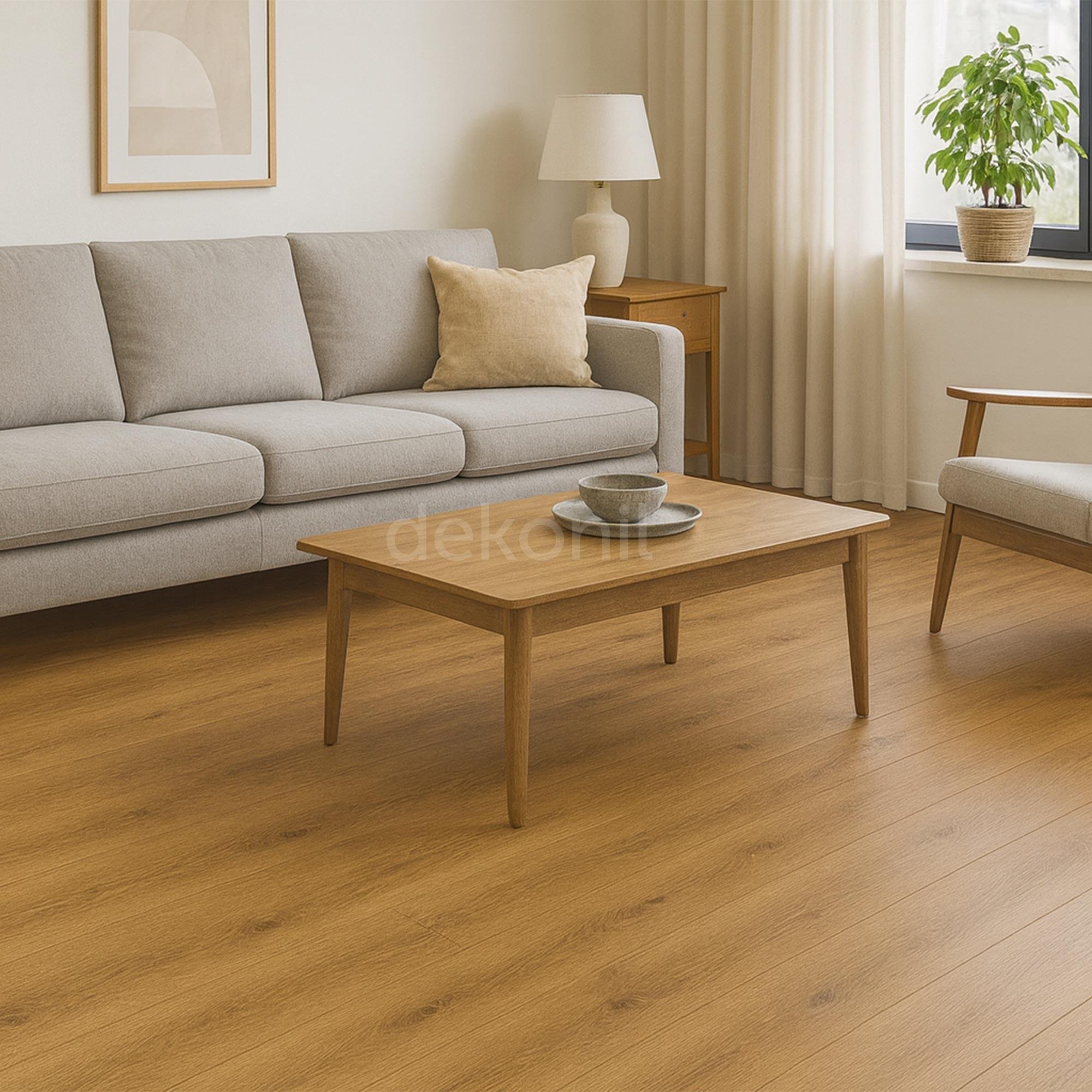 SPC Parke Doğal Meşe Desenli – Su Geçirmez Zemin Paneli 22,8*120 cm (Paket: 9 Adet / 2,50 m²)