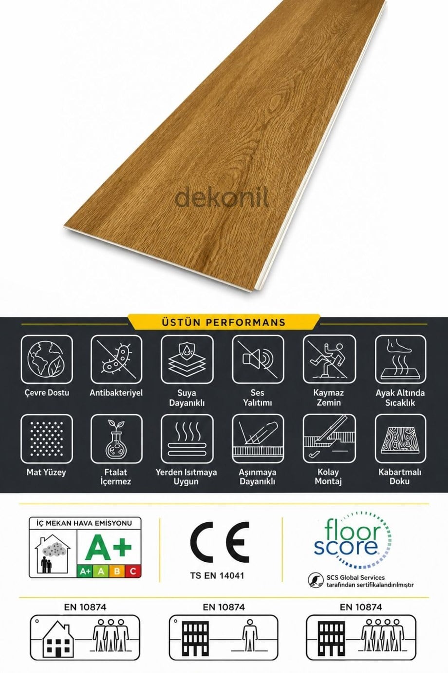 SPC Parke Oak – Su Geçirmez Zemin Paneli 22,8*122 cm 1 m²