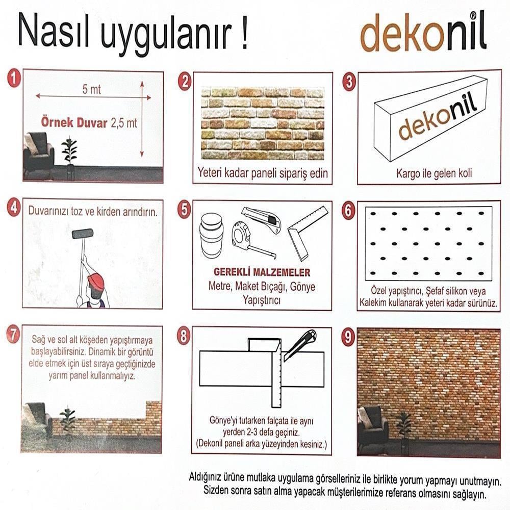 Taş Dokulu Duvar Paneli Gri 50*120 