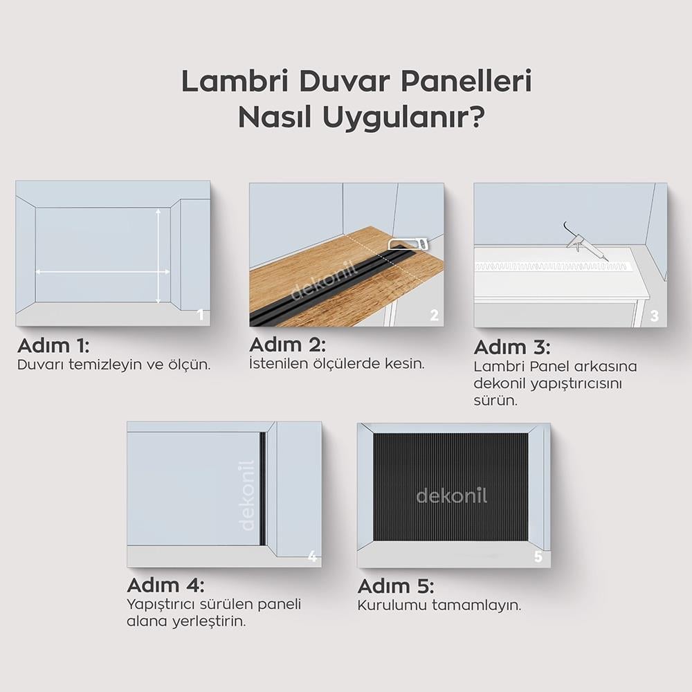 Teak Black Mdf Tavan ve Duvar Lambri 12cm