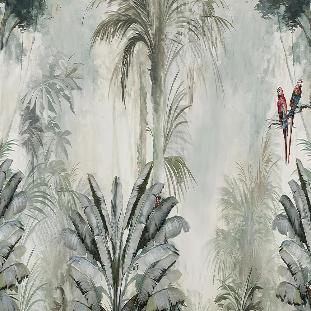Tropikal Desenli Kişiye Özel Baskı Duvar Kağıdı