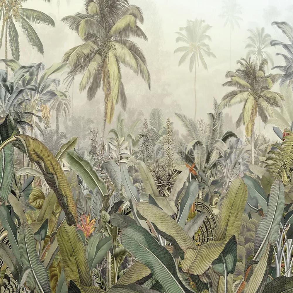 Tropikal Desenli Kişiye Özel Baskı Duvar Kağıdı