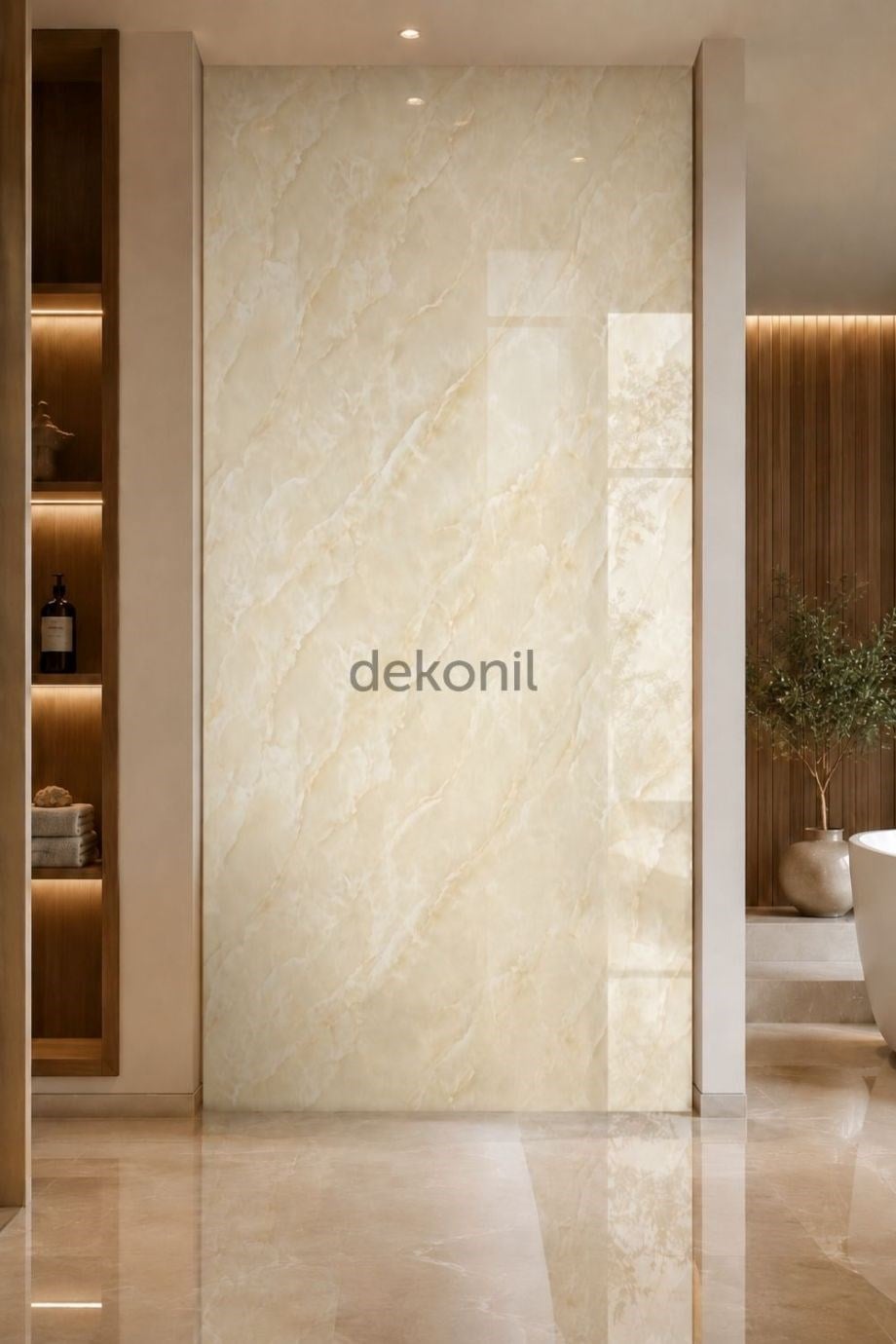 Vanilla Mermer Desenli PVC Duvar Paneli 122x244 cm