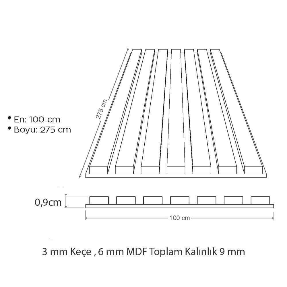 Yeni Nesil Lambri Duvar Paneli Antrasit 100*275 cm