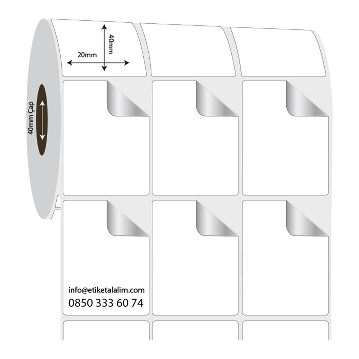 Fastyre Etiket (Sticker)20mm x 40mm 3'lü Ara Boşluklu Fastyre Etiket