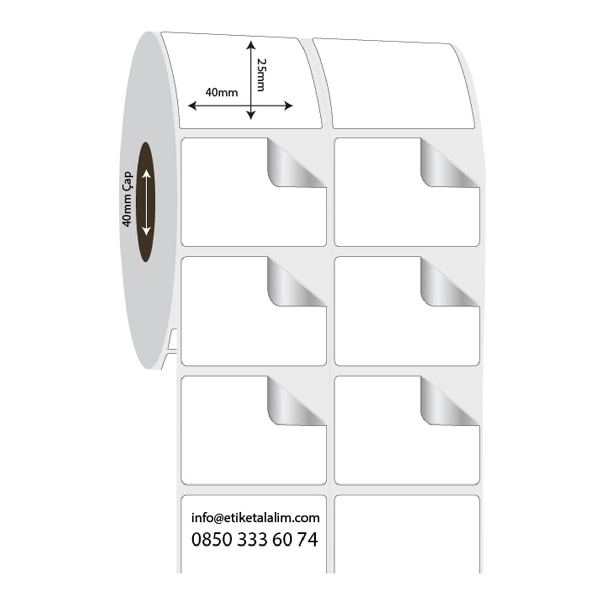 Fastyre Etiket (Sticker)40mm x 25mm 2'li Ara Boşluklu Fastyre Etiket