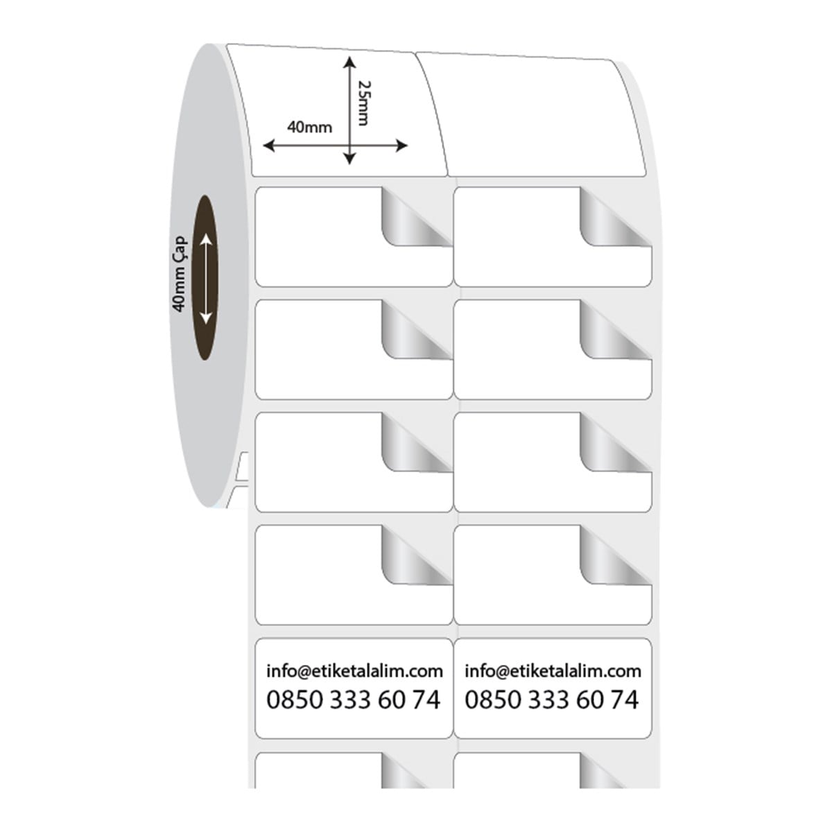 Fastyre Etiket (Sticker)40mm x 25mm 2'li Bitişik Fastyre Etiket