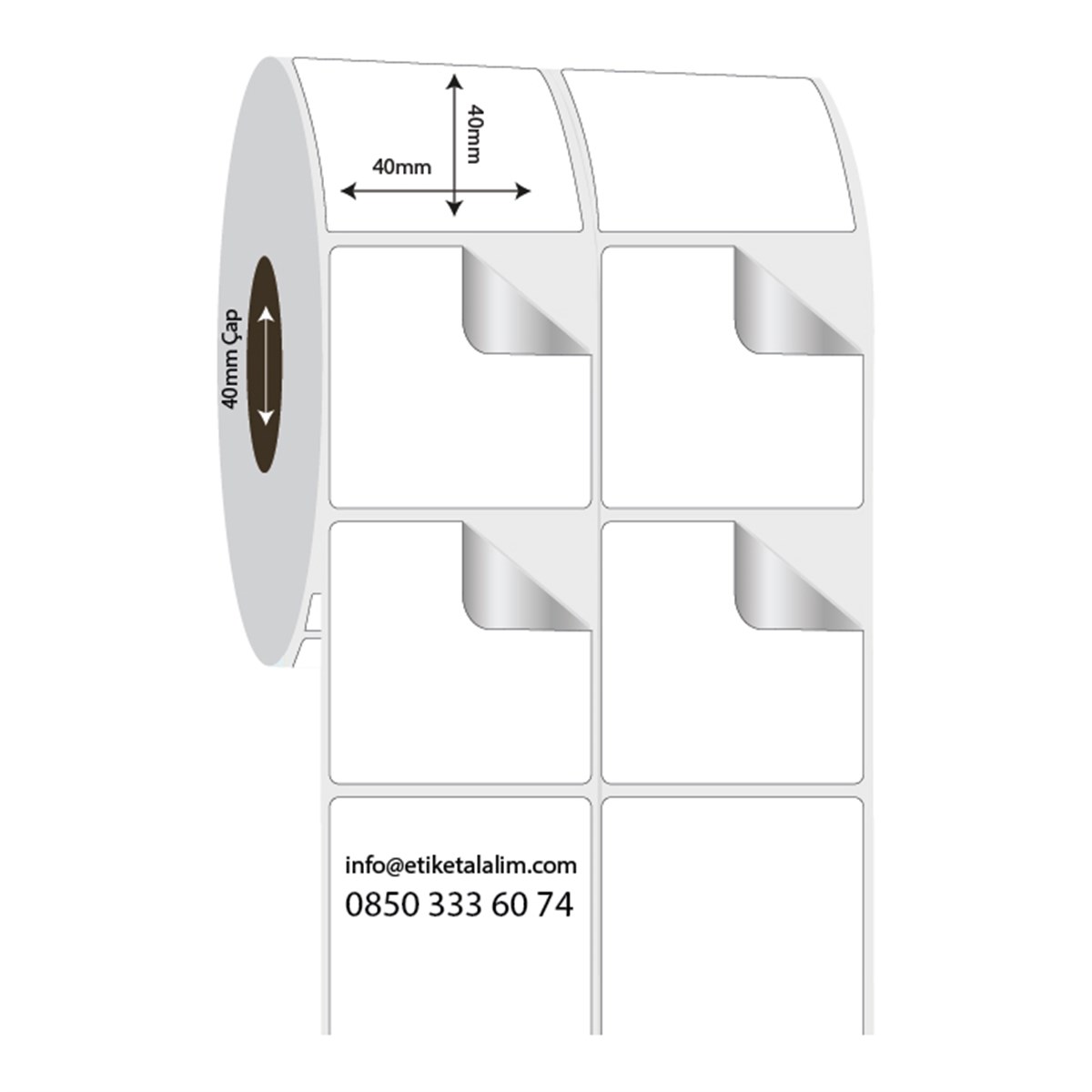 Fastyre Etiket (Sticker)40mm x 40mm 2'li Ara Boşluklu Fastyre Etiket