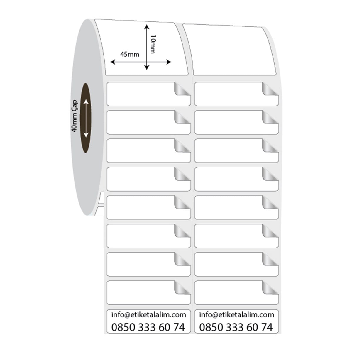 Fastyre Etiket (Sticker)45mm x 10mm 2'li Ara Boşluklu Fastyre Etiket