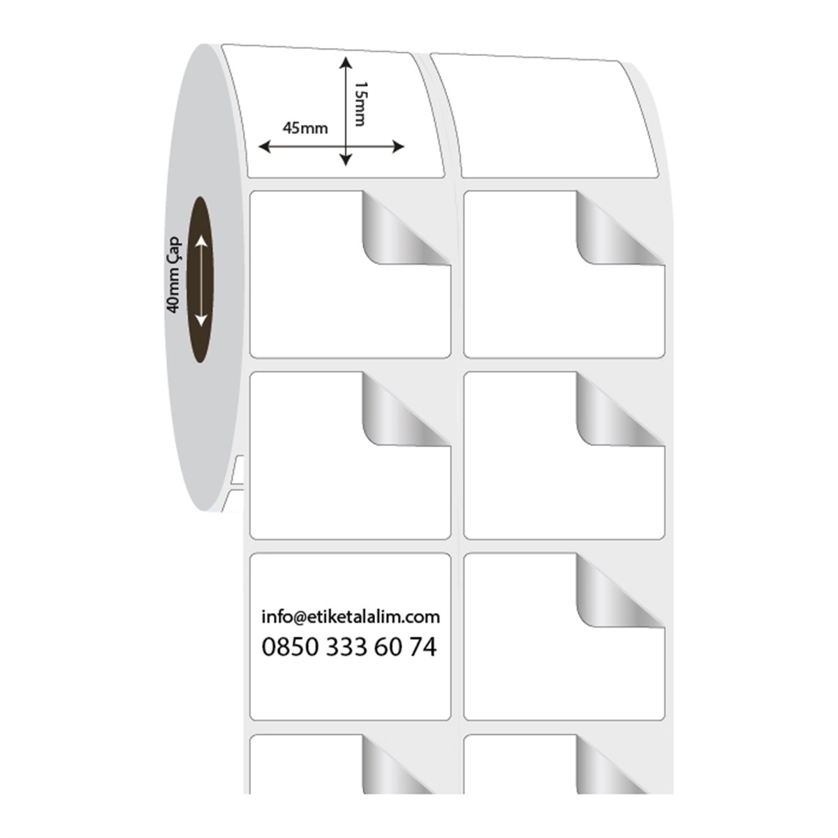 Fastyre Etiket (Sticker)45mm x 15mm 2'li Ara Boşluklu Fastyre Etiket