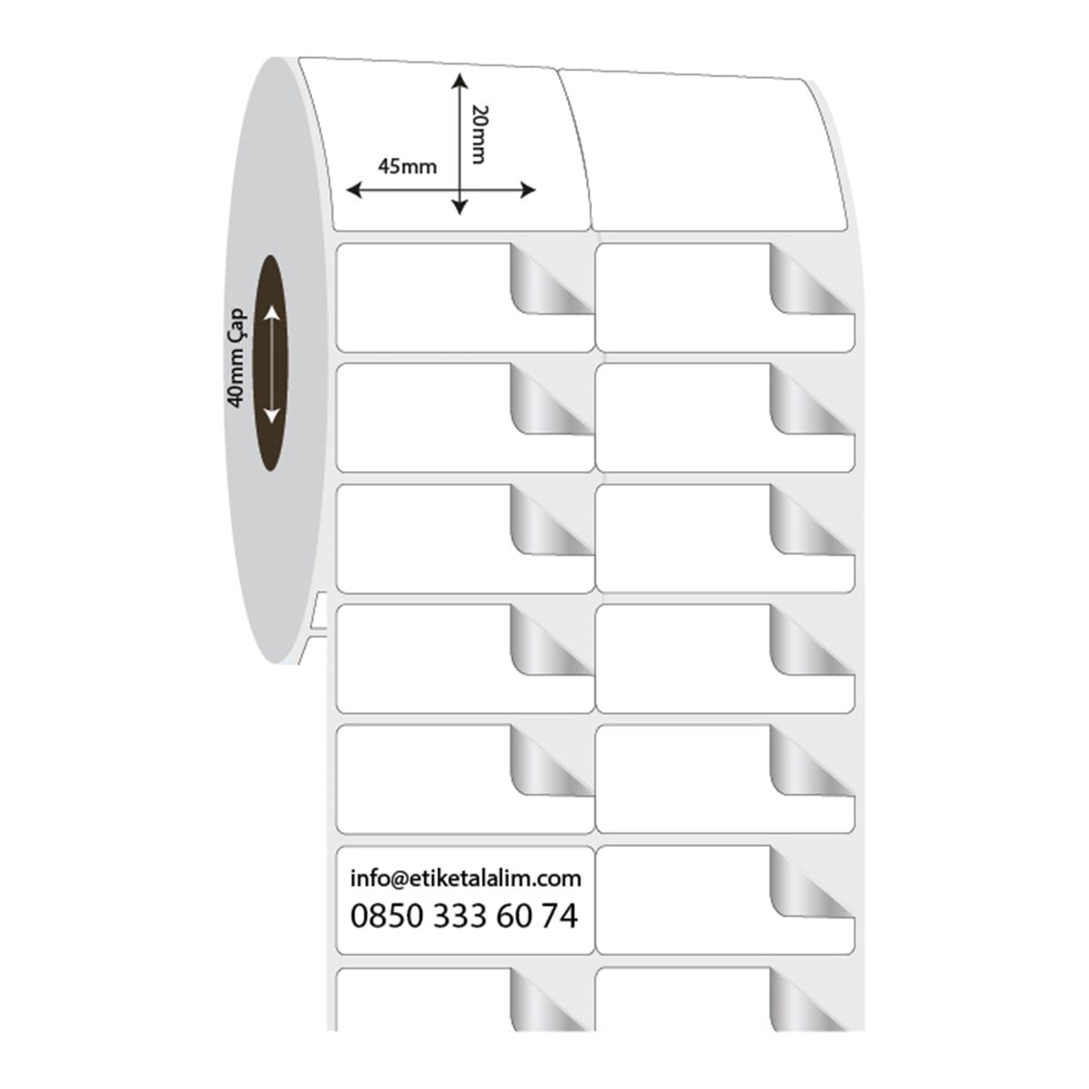 Fastyre Etiket (Sticker)45mm x 20mm 2'li Bitişik Fastyre Etiket