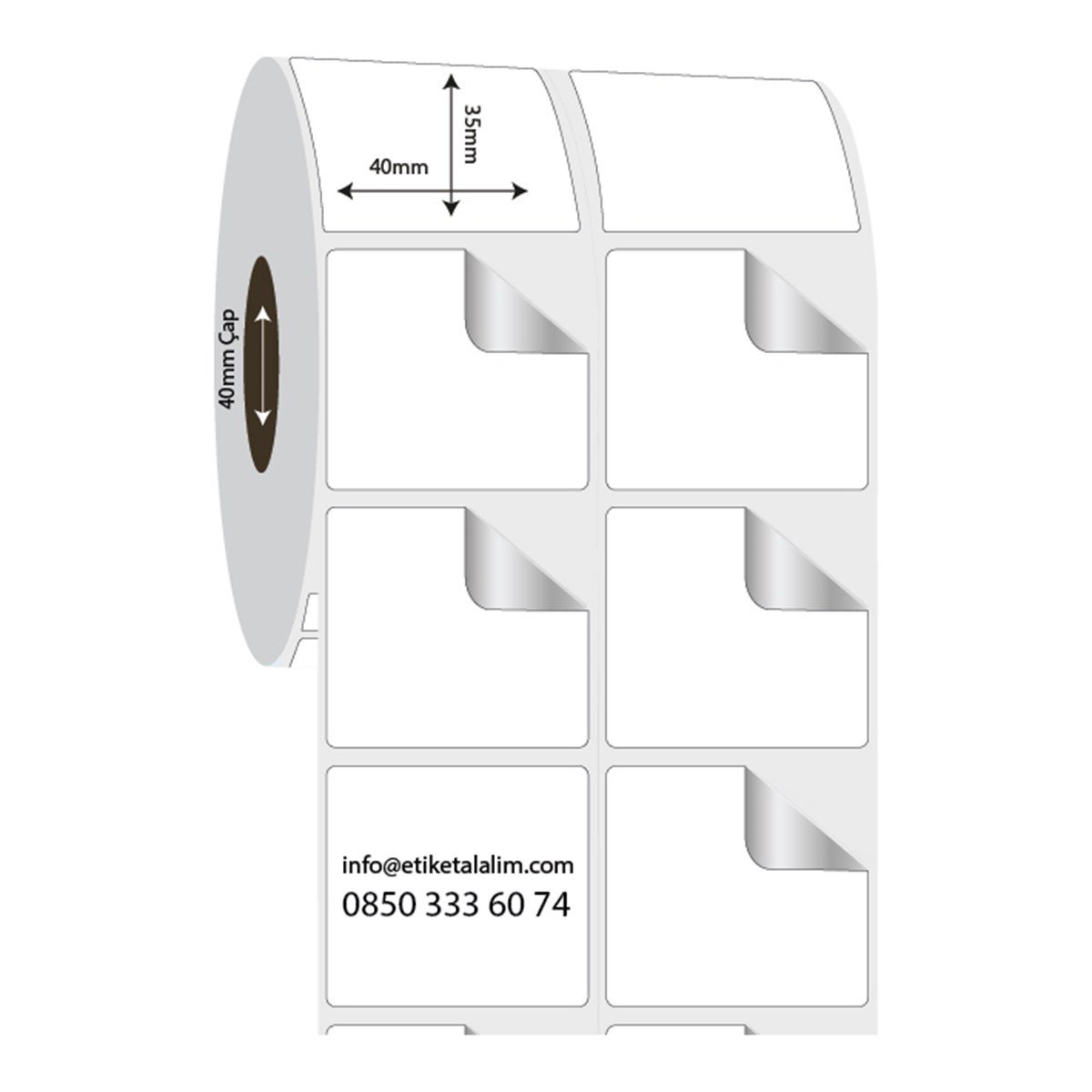 Fastyre Etiket (Sticker)45mm x 35mm 2'li Ara Boşluklu Fastyre Etiket