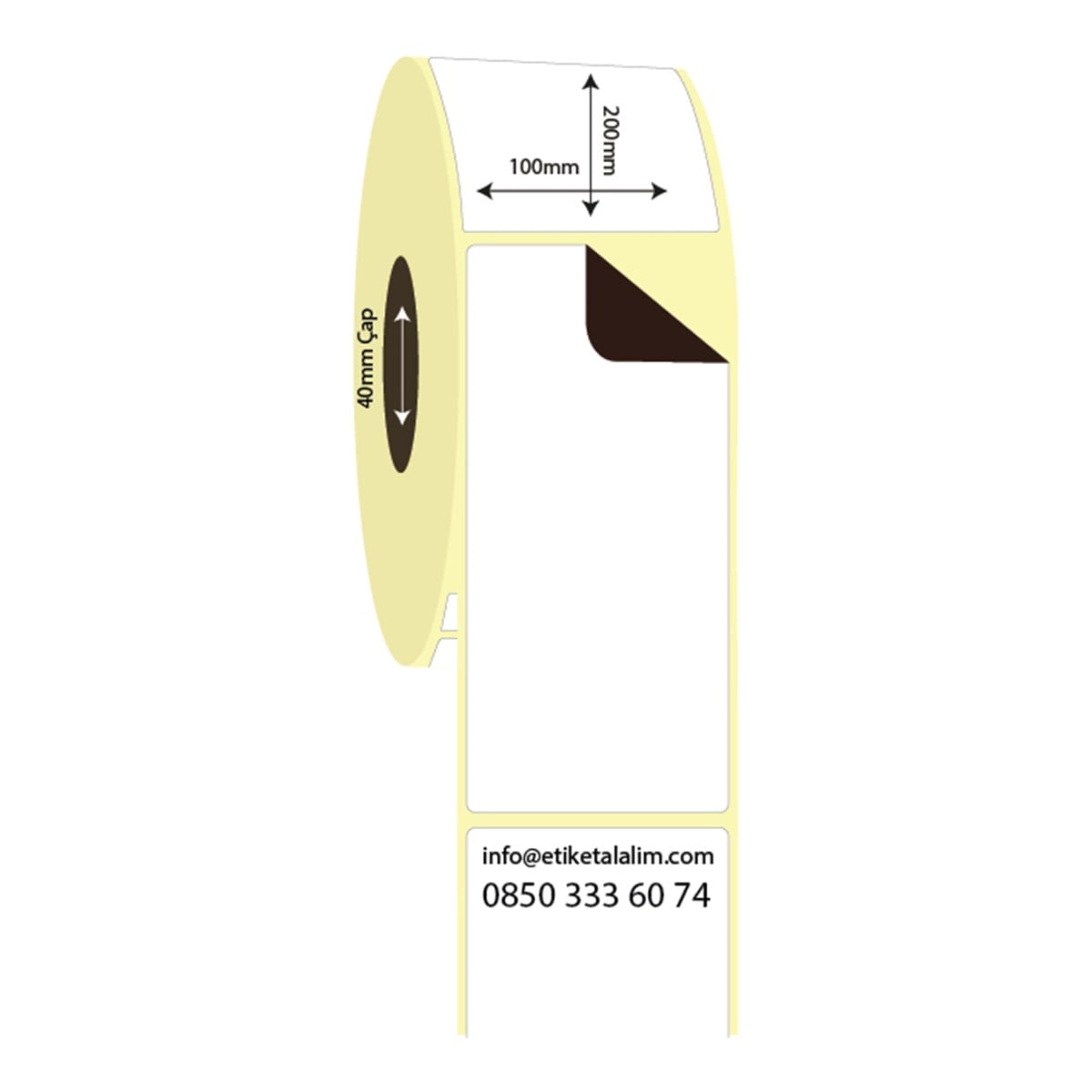 Kuşe Sürsajlı-Örtücü Etiket (sticker)100mm x 200mm Kuşe Sürsajlı Etiket