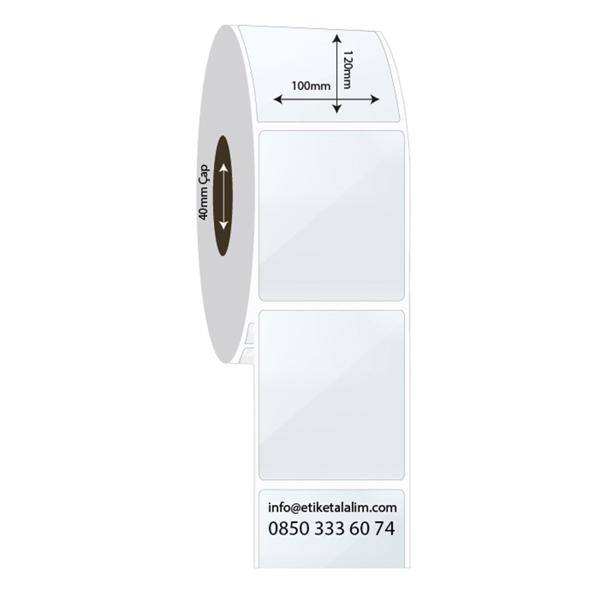PP Şeffaf Etiket100mm x 120mm PP Şeffaf Etiket