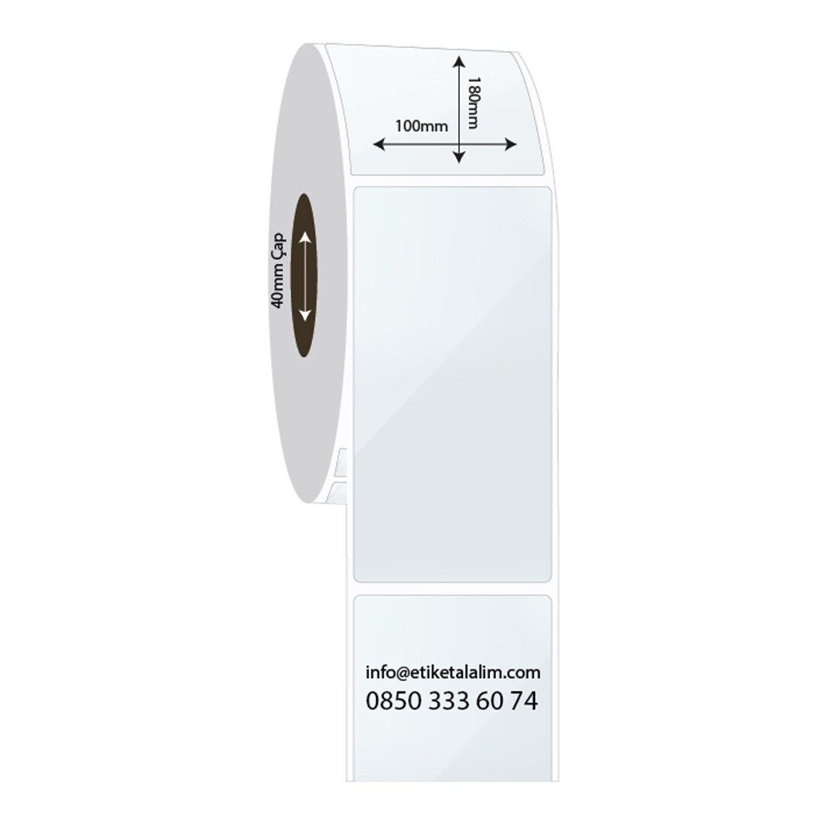 PP Şeffaf Etiket100mm x 180mm PP Şeffaf Etiket