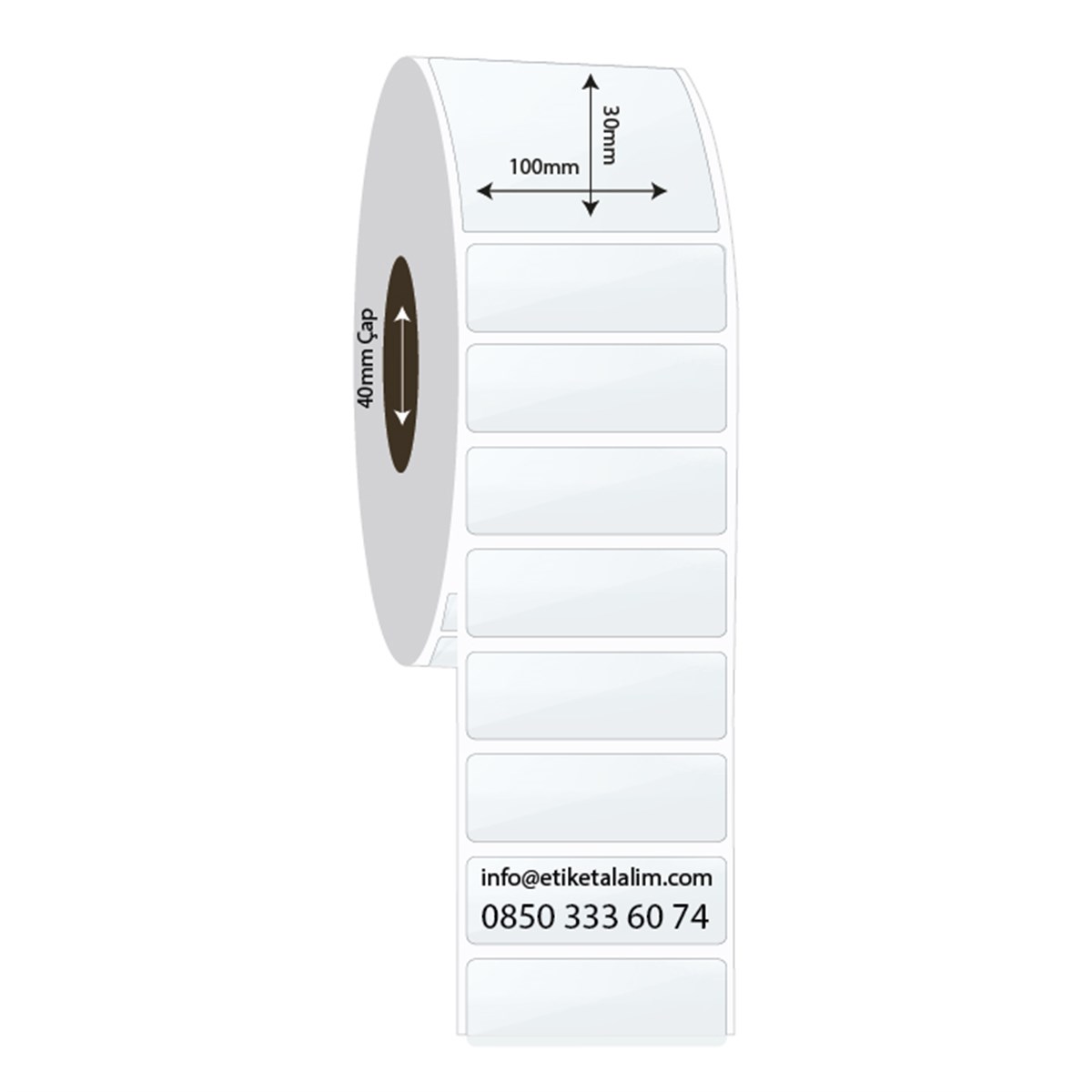 PP Şeffaf Etiket100mm x 30mm PP Şeffaf Etiket