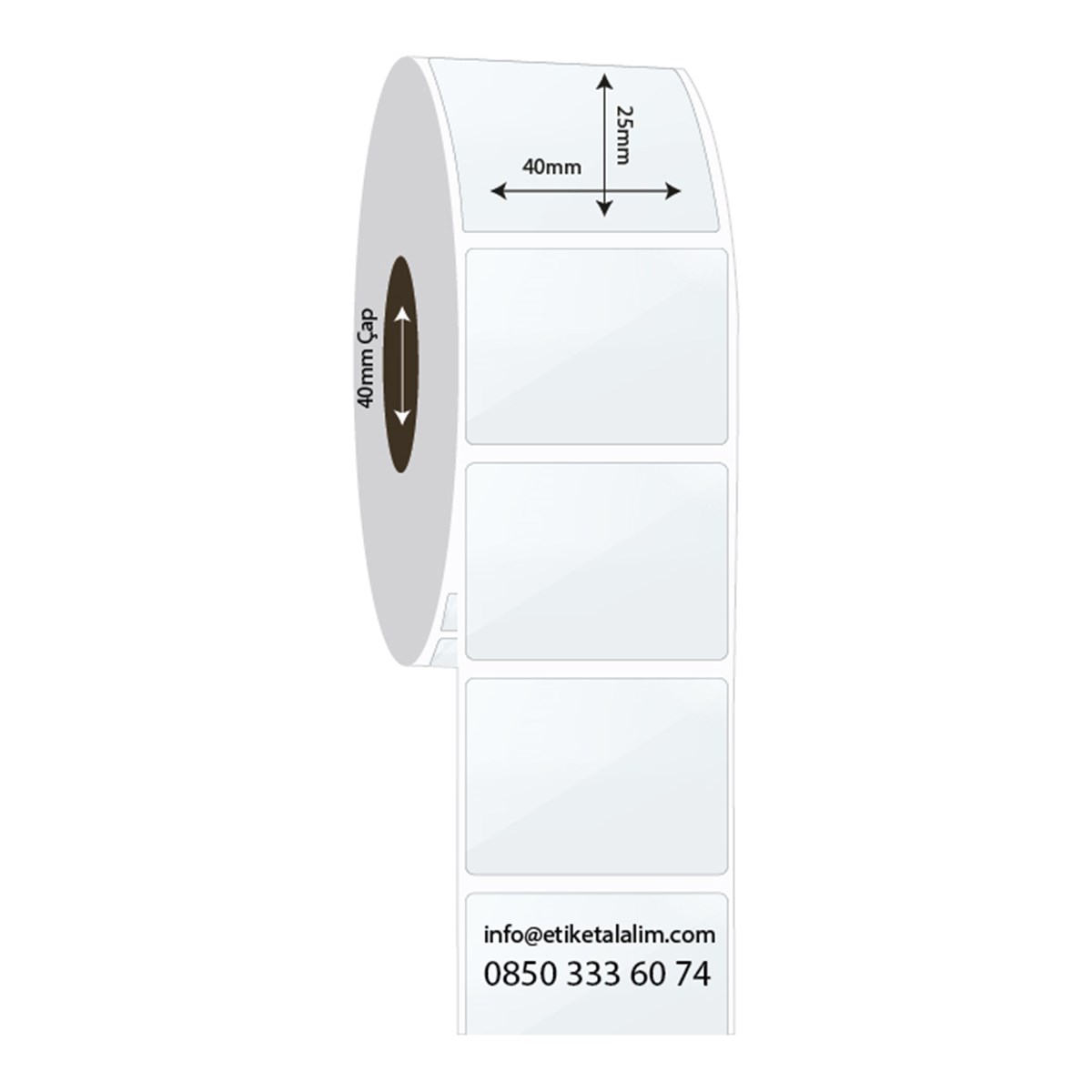 PP Şeffaf Etiket40mm x 25mm PP Şeffaf Etiket