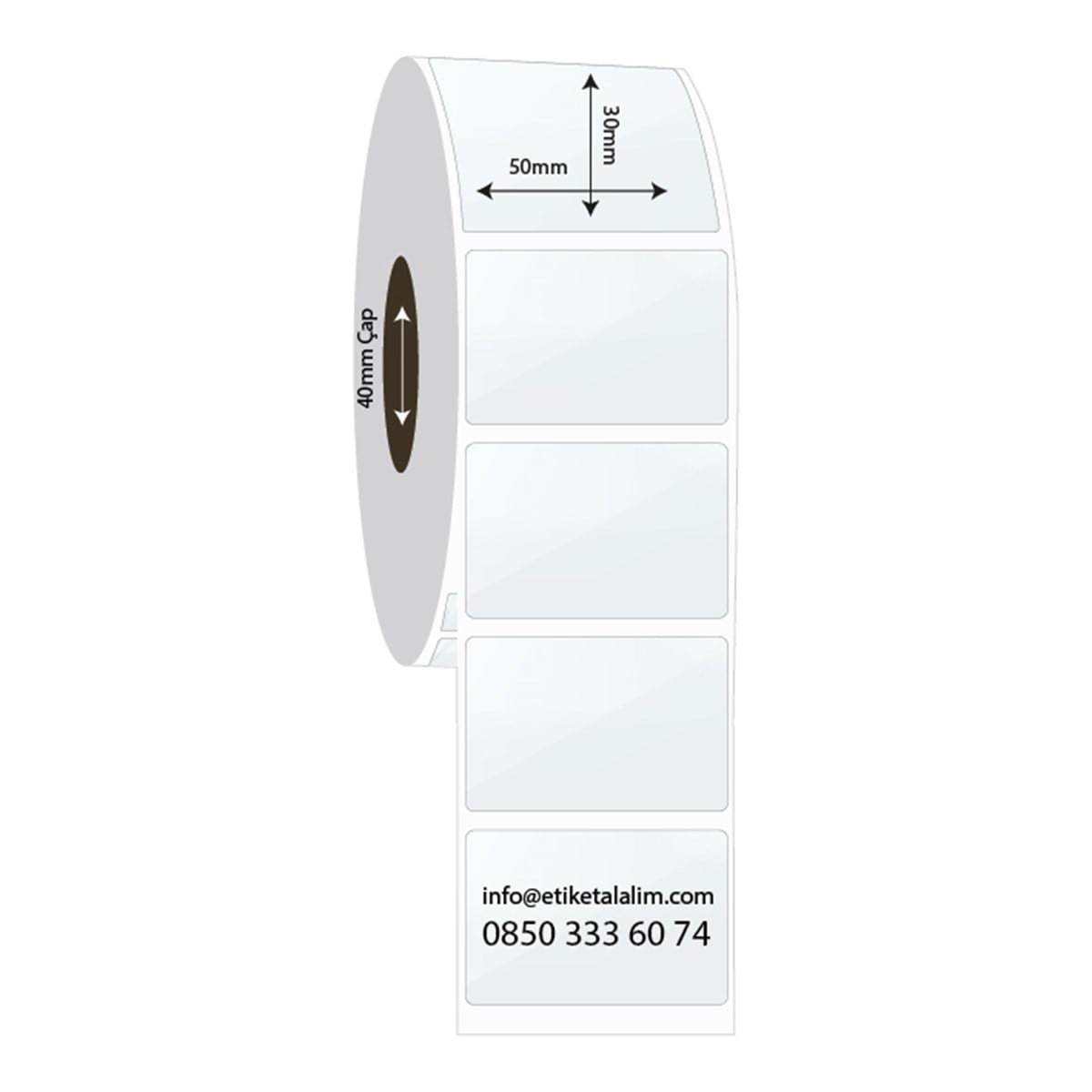 PP Şeffaf Etiket50mm x 30mm PP Şeffaf Eitket