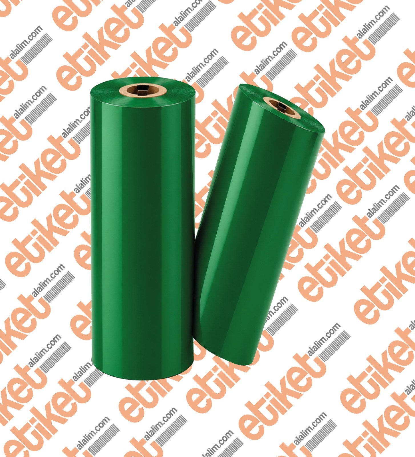 Renkli Wax Ribonlar110mm x 74 Metre Dışa Sarım (Outside) Renkli Yeşil Ribon