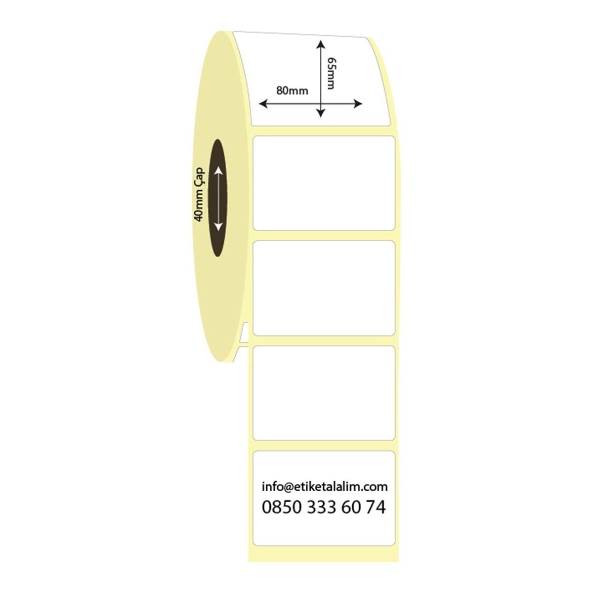 Vellum Etiket (Sticker)80mm x 65mm Vellum Etiket