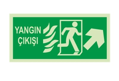 Yangın Çıkışı Sağ Üst Ok Lümen