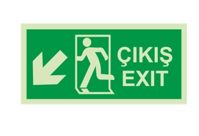 Exit Çıkış Sol Aşağı Ok Lümen