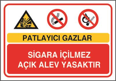 Patlayıcı Gazlar Sigara İçilmez Açık Alev Yasaktır