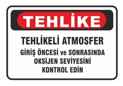 Tehlikeli Atmosfer Oksijen Seviyesini Kontrol Ediniz