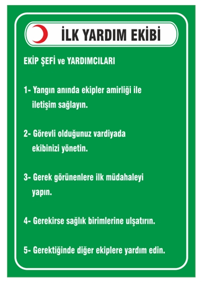 İlkyardım Ekibi Talimat