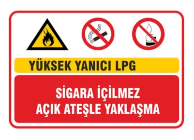 Yüksek Yanıcı Lpg Sigara İçilmez Ateşle Yaklaşma
