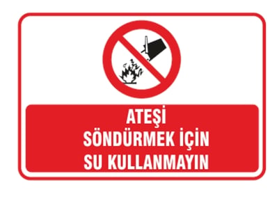 Ateşi Söndürmek için Su Kullanmayın