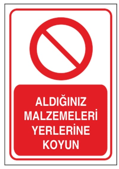 Aldığınız Malzemeleri Yerine Koyun