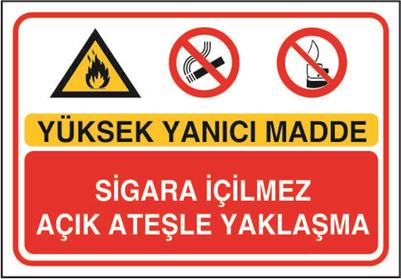 Yüksek Yanıcı Madde Sigara İçilmez Ateşle Yaklaşma