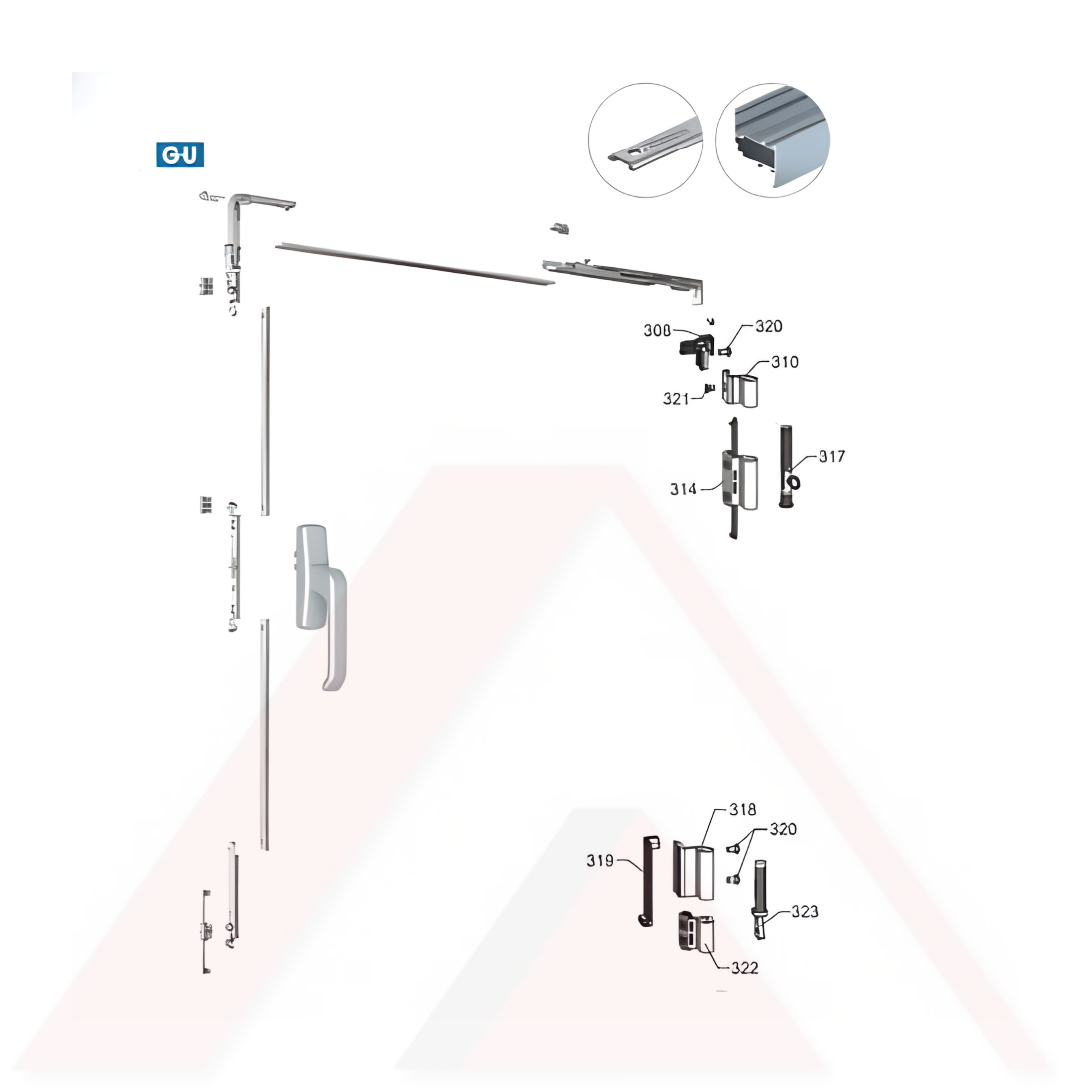Aluminyum Çift Açılım Takımı Tij Kanallı Sistemlere Göre G-U ALUJET-506
