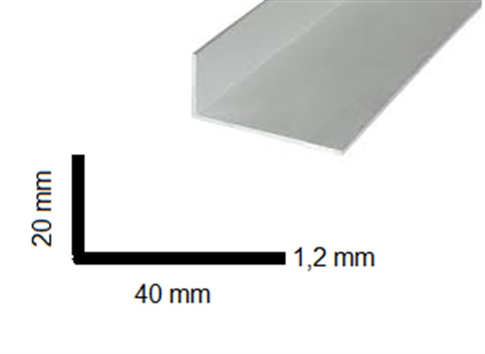 Aluminyum Köşebent 20x40 mm