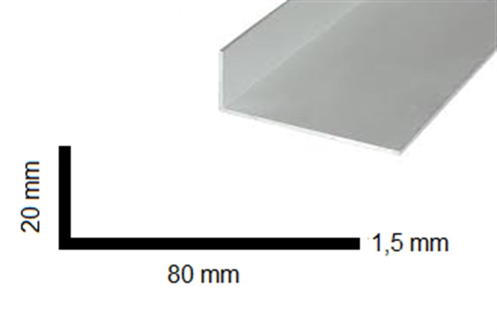 Aluminyum Köşebent 20x80 mm