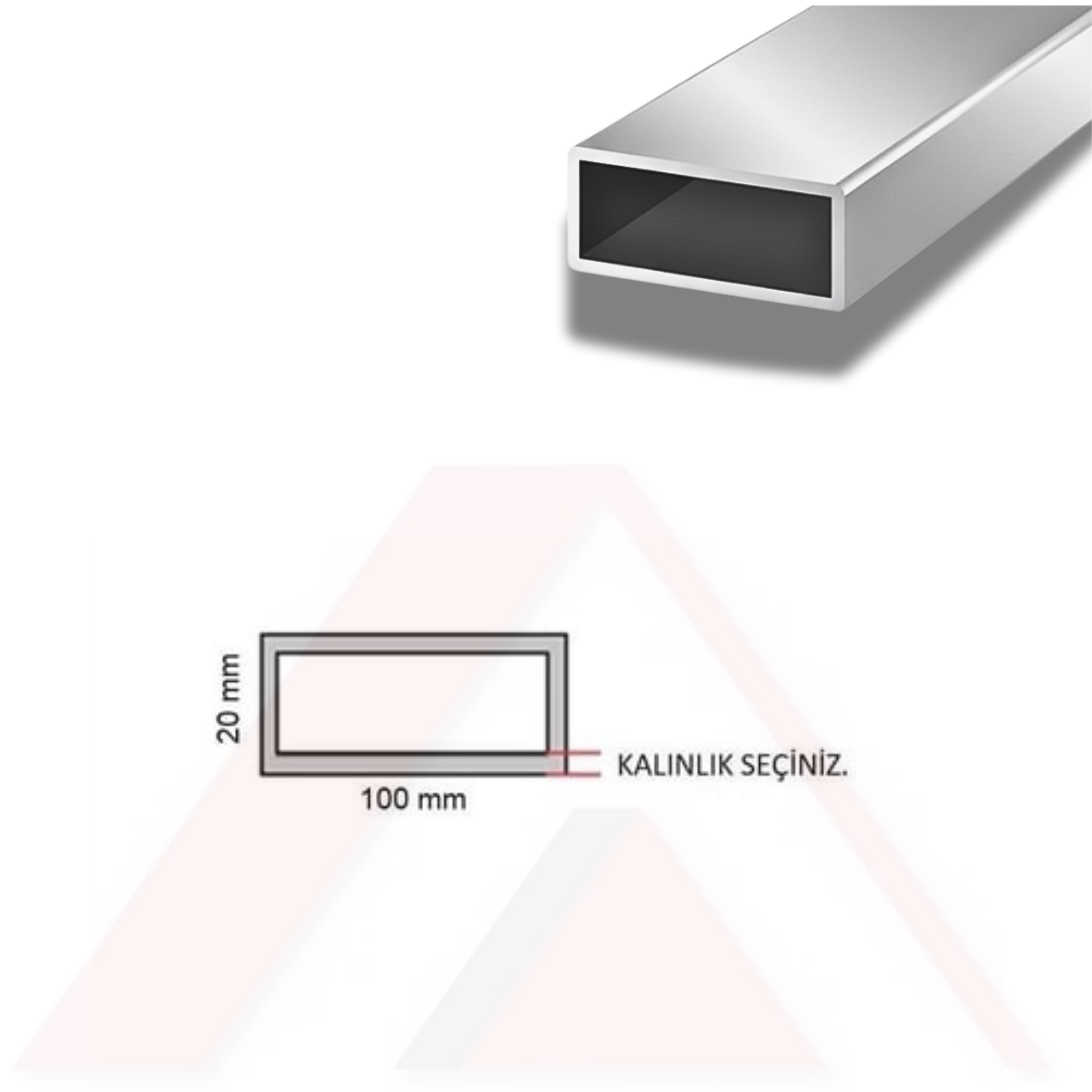 Aluminyum Kutu Profil 100x20