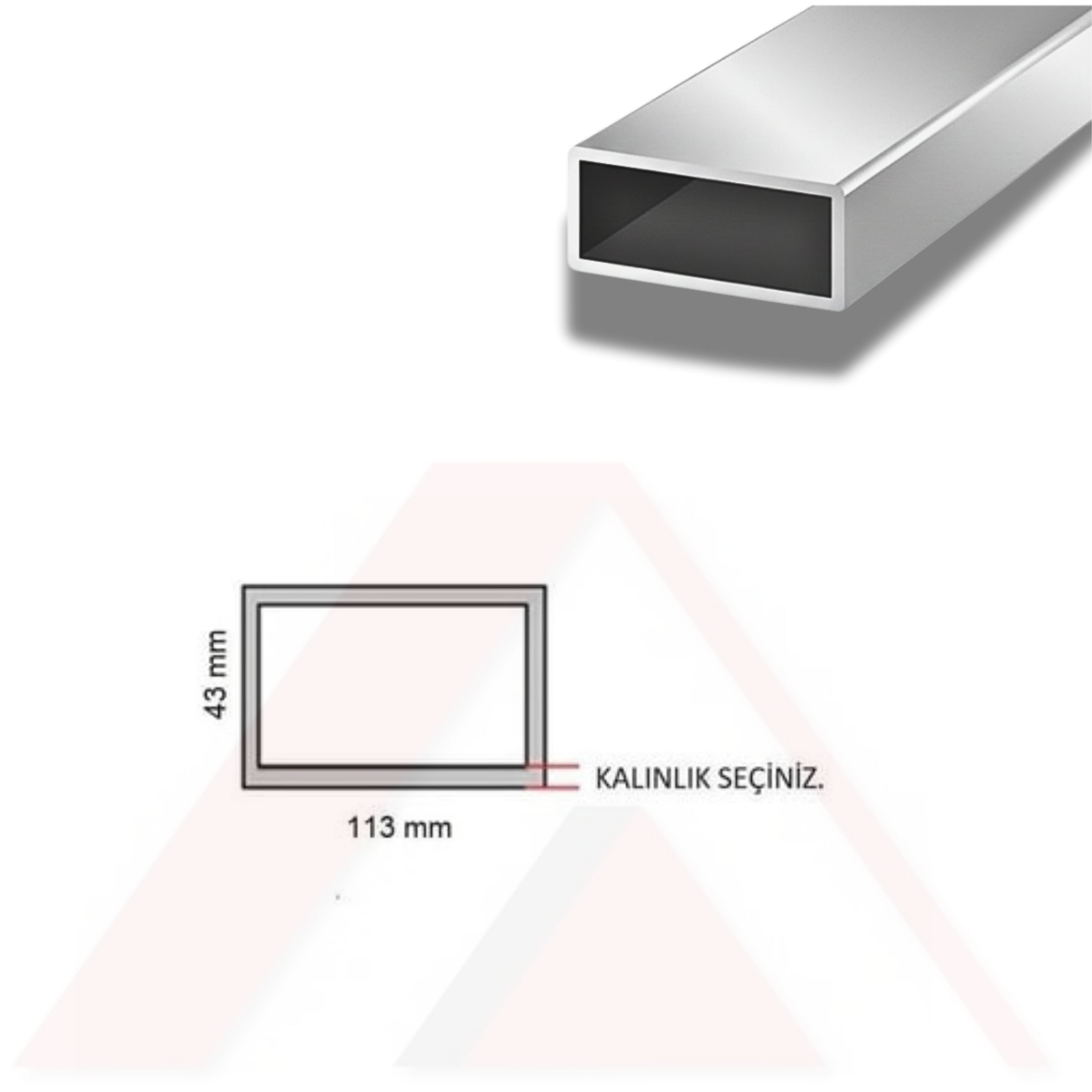 Aluminyum Kutu Profil 113x43
