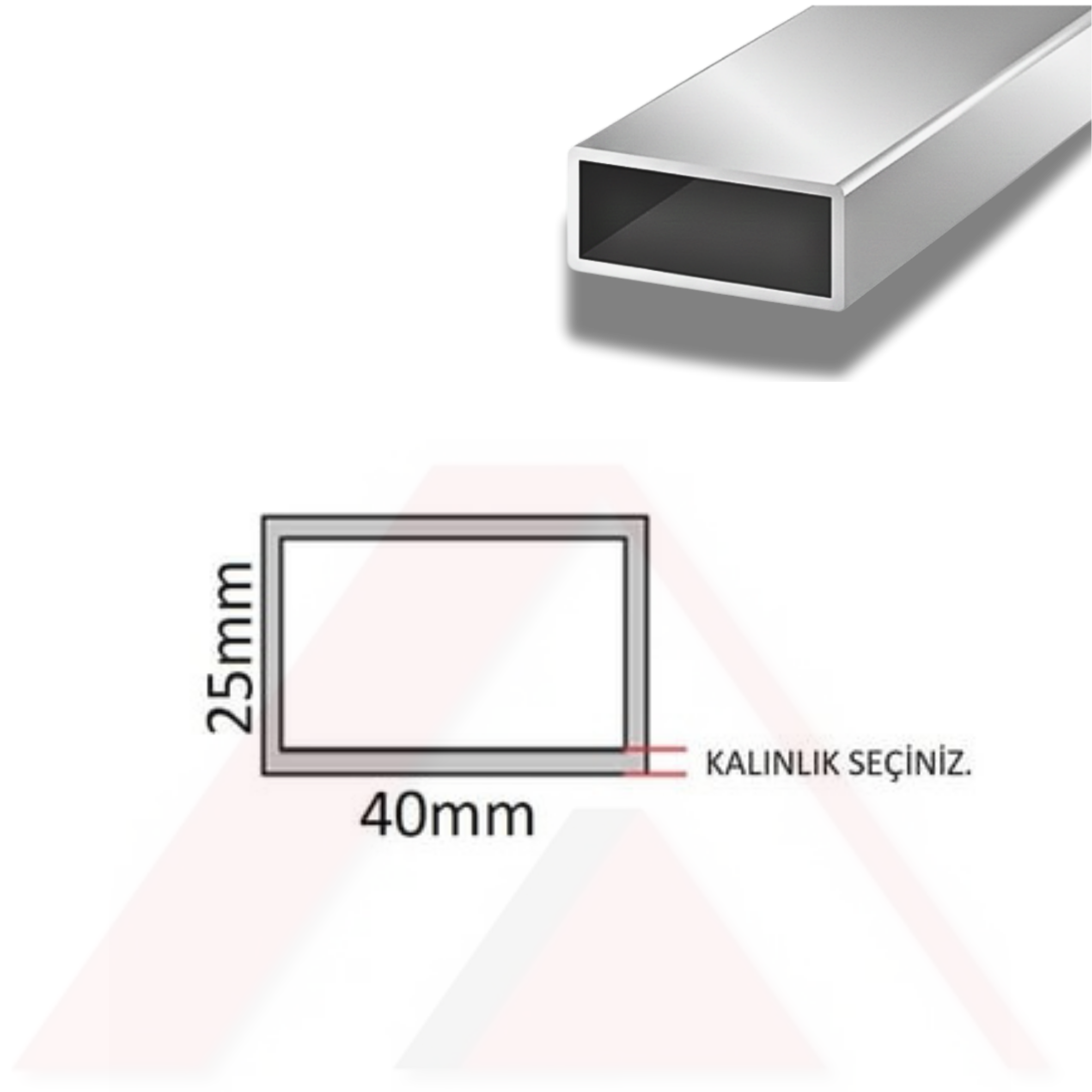 Aluminyum Kutu Profil 40x25