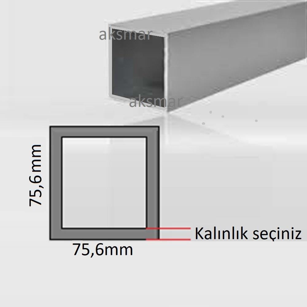 Aluminyum Kutu Profil 75,6x75,6