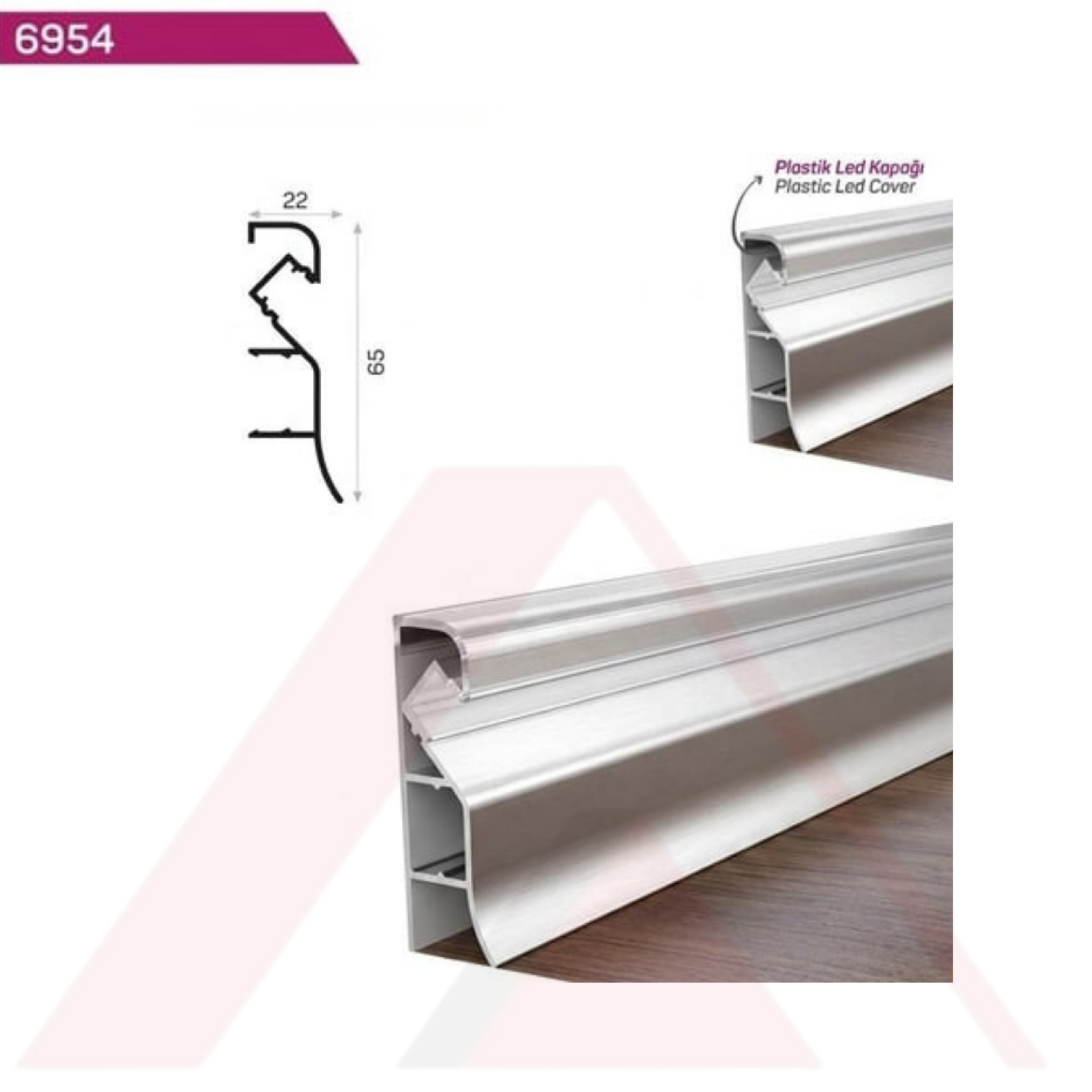 ALUMİNYUM LED KANALLI SÜPÜRGELİK PROFİLİ
